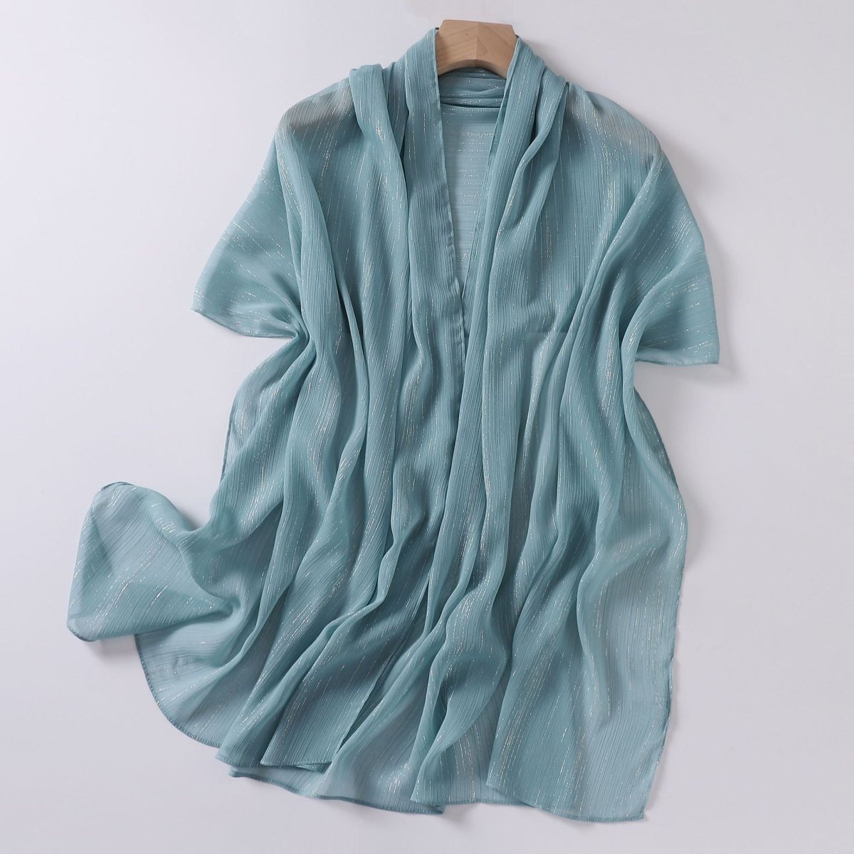 Foulard Effortless Grace Voile Chiffon Froissé Argenté (MH153)