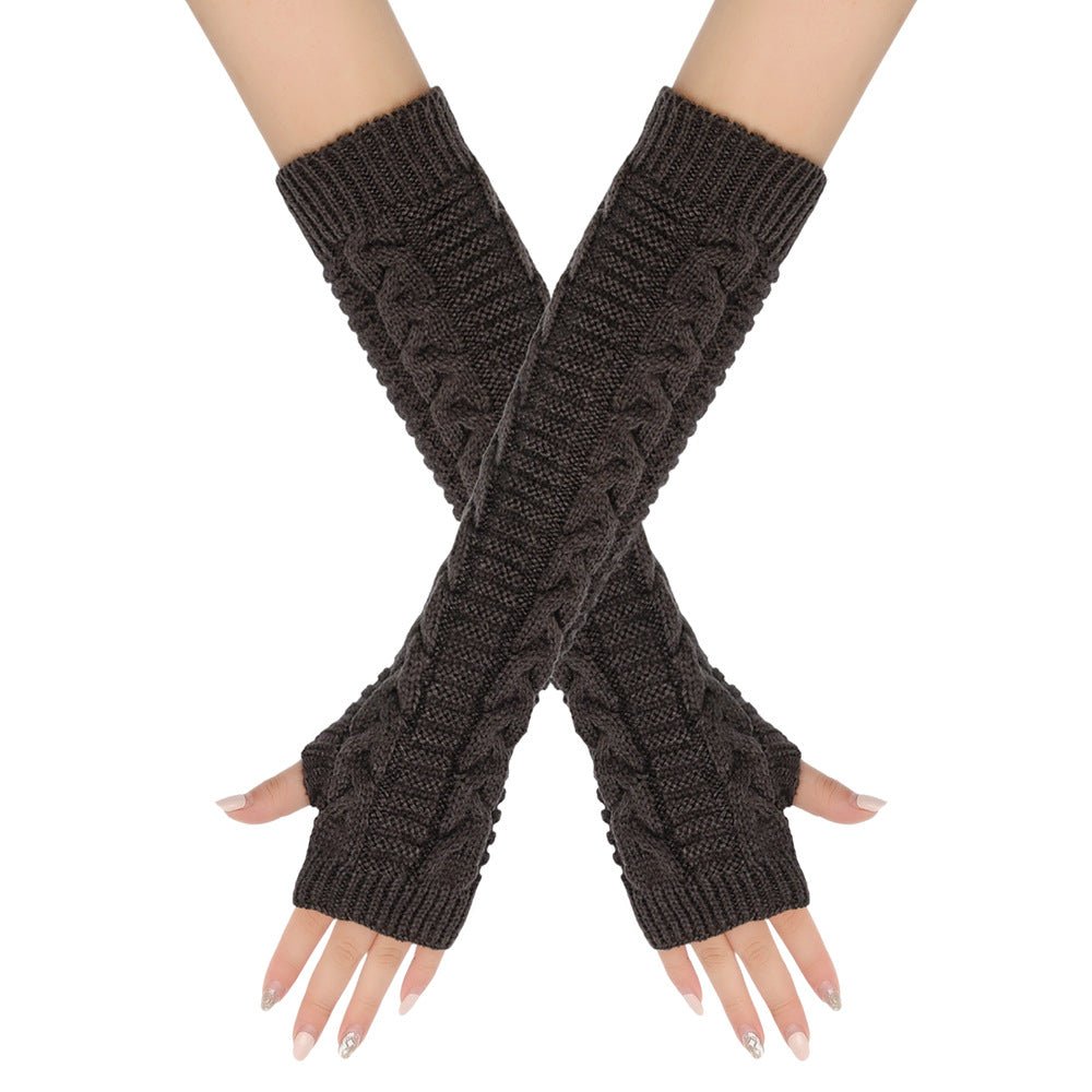 Manchettes chauffe-bras en tricot torsadé douillet (MAC310)