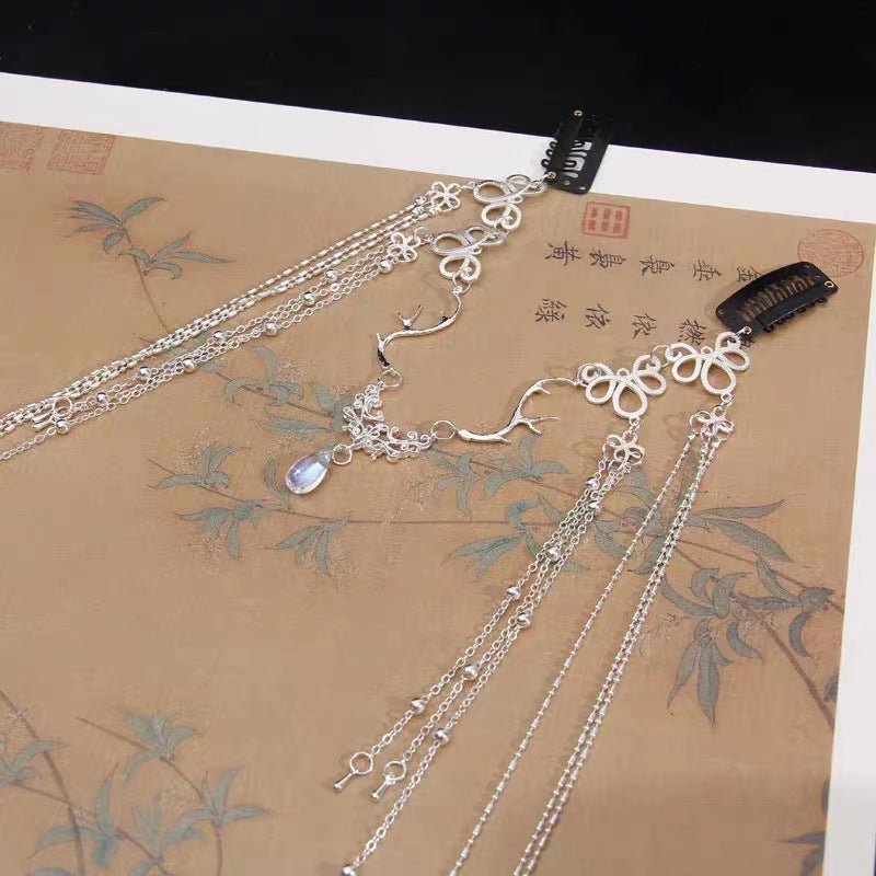 Bijou de Tête Élégant à Pendentif Cristal en Goutte, Accent Frontal (MAC335)