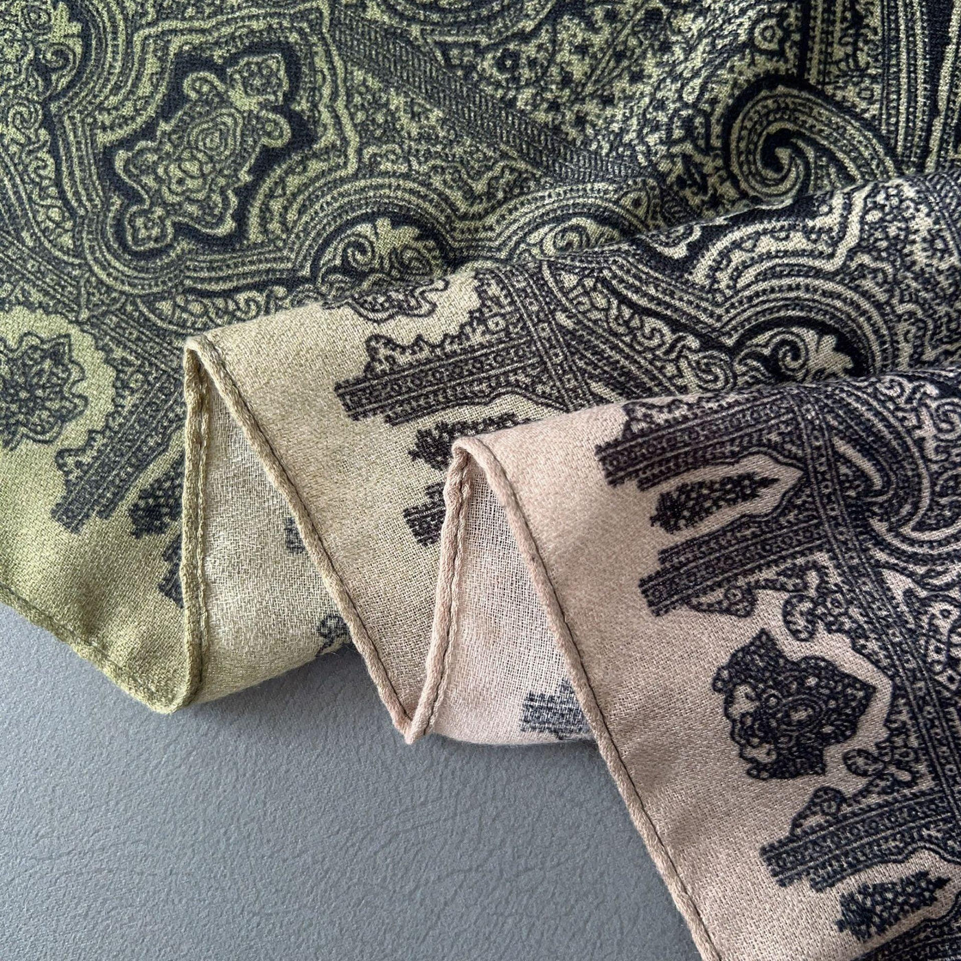 MH058 Hijab fin en coton et lin imprimé motif noix de cajou