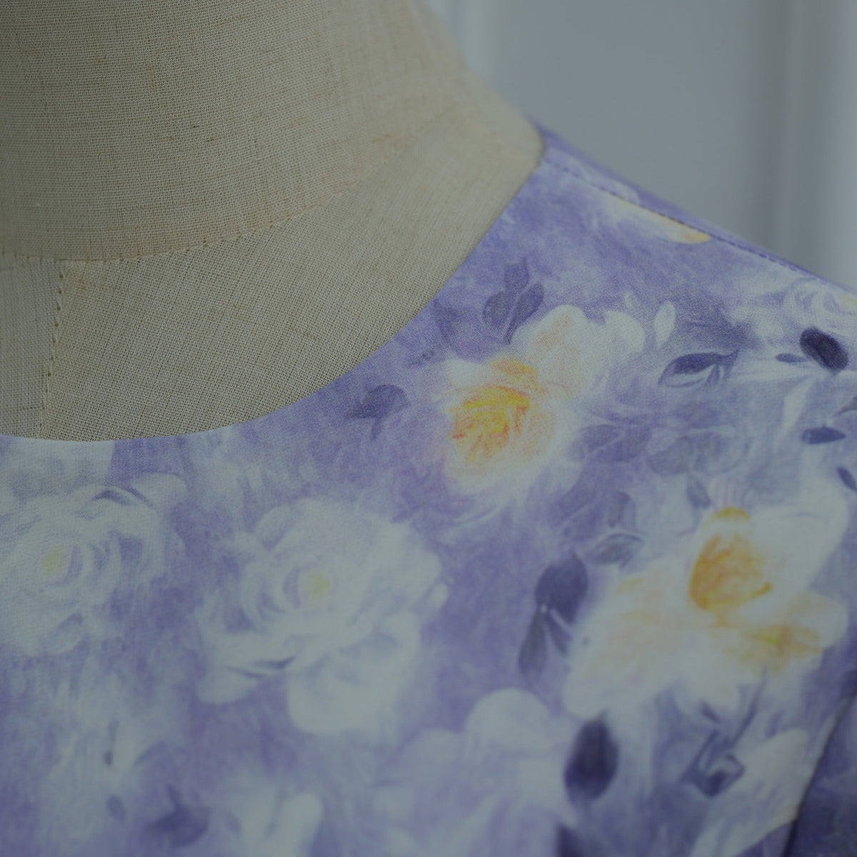 Robe Maxi à Manches Évasées Imprimé Floral Aquarelle (MS516)