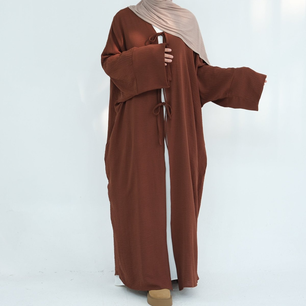 Kimono Abaya Ouvert Ample à Lacets (MOA107)