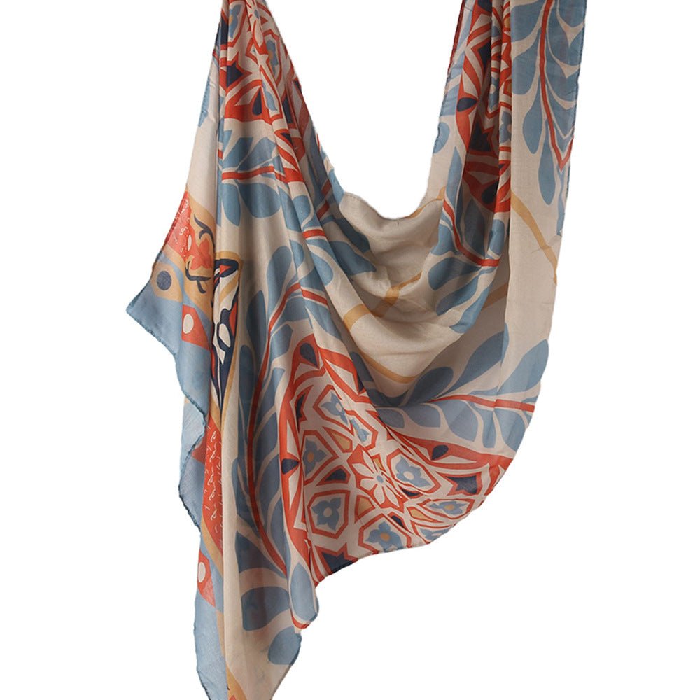 Écharpe Hijab Imprimée en Poly-Coton (MH214)