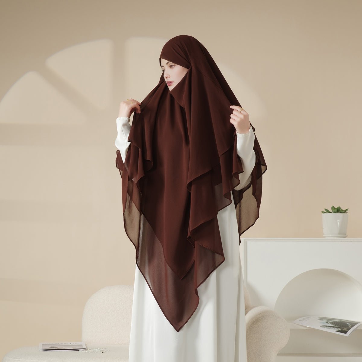 MK017 Foulard Khimar Long 3 Couches