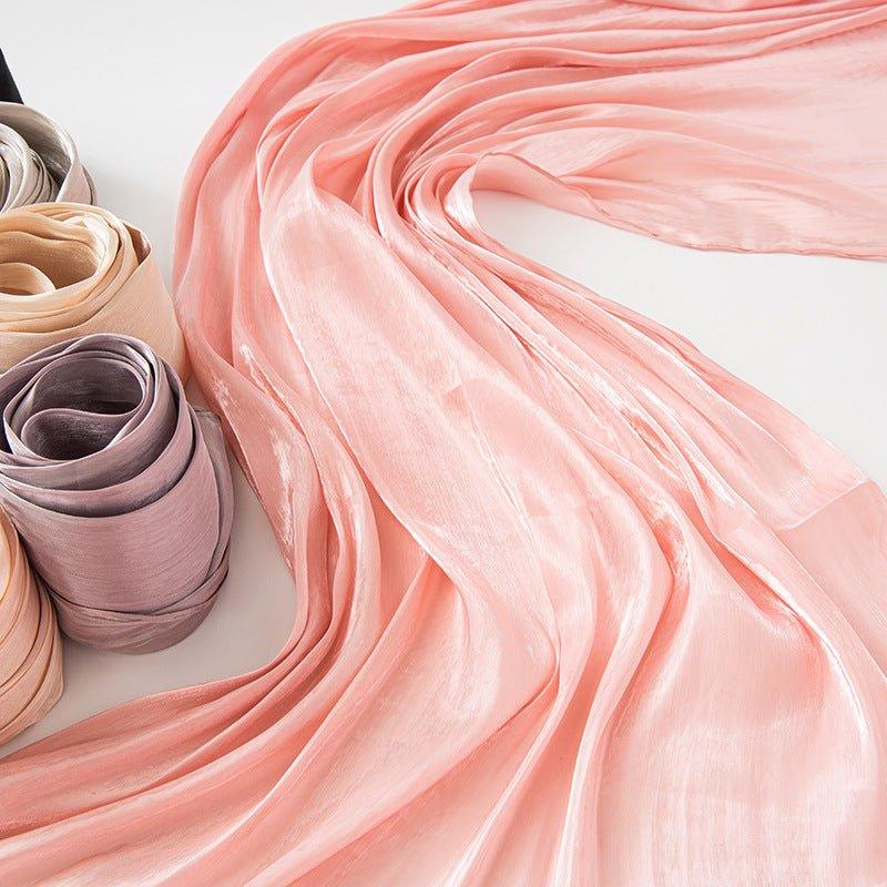 Hijab Long en Satin Uni Fin Couleur Unie (MH051)