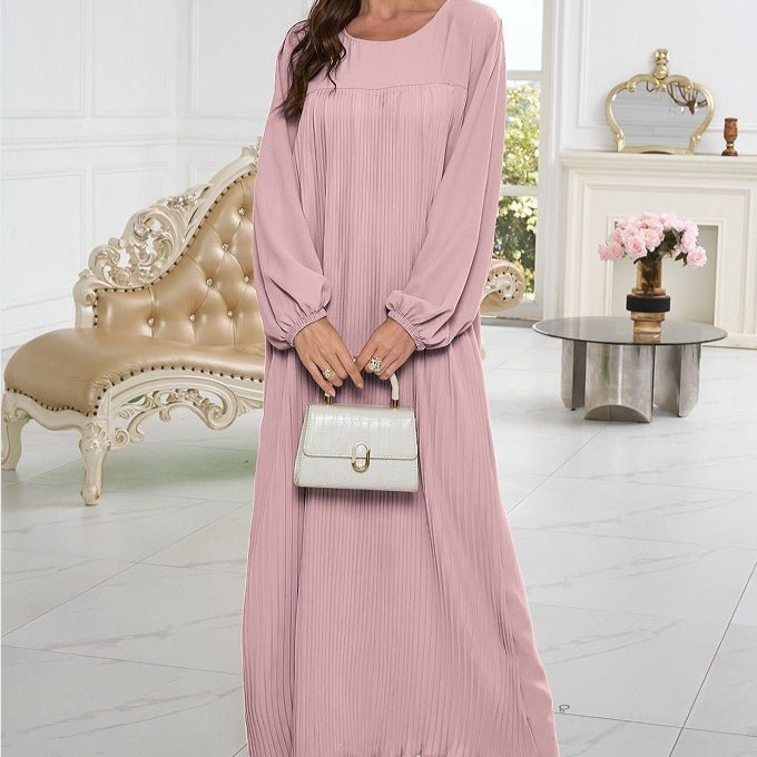 Abaya plissée unie et simple (MA094)