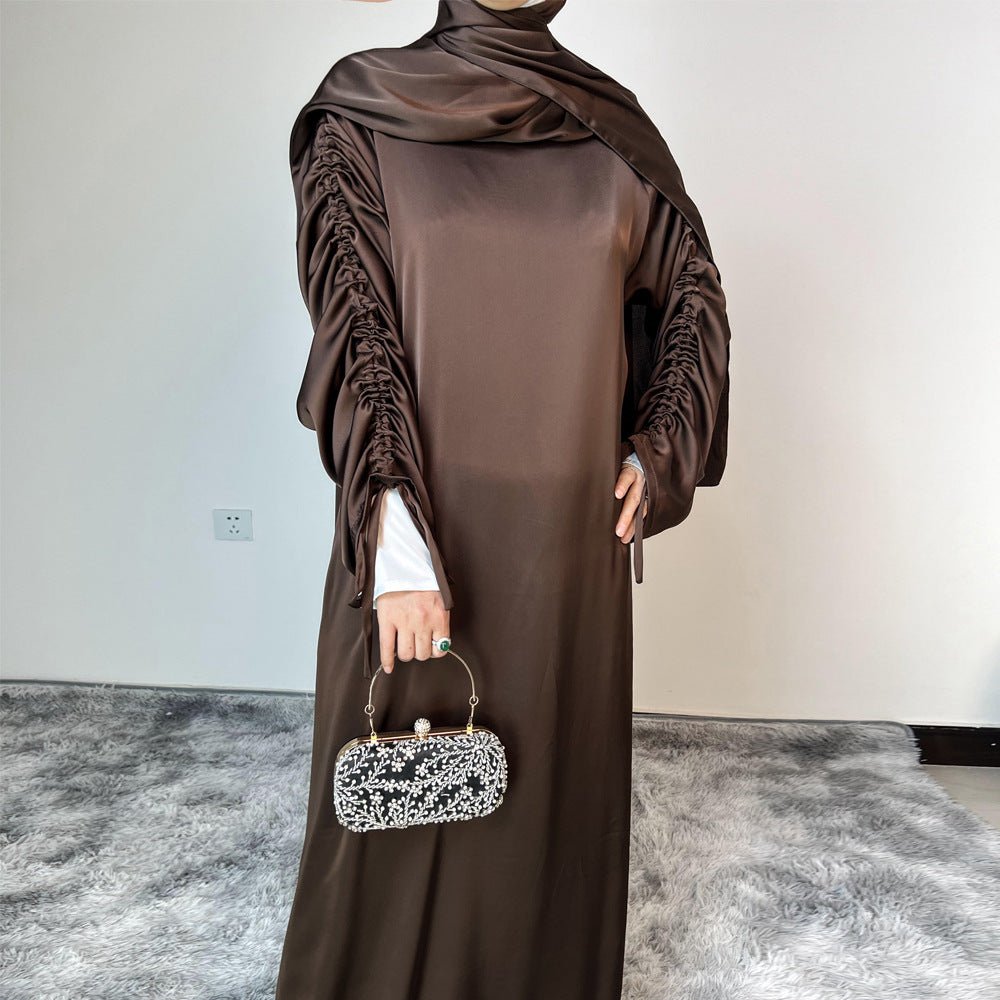 Robe Abaya Ample à Manches Lanterne Ajustables (MA167)