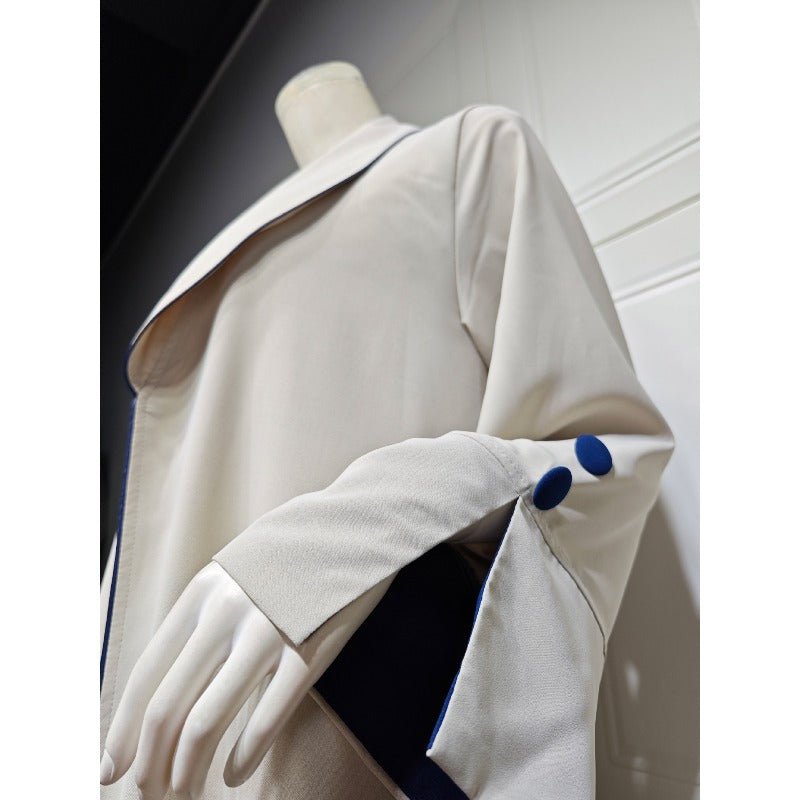 Robe longue automne et hiver à ouverture avant | Abaya cardigan plissée unie (MOA218)