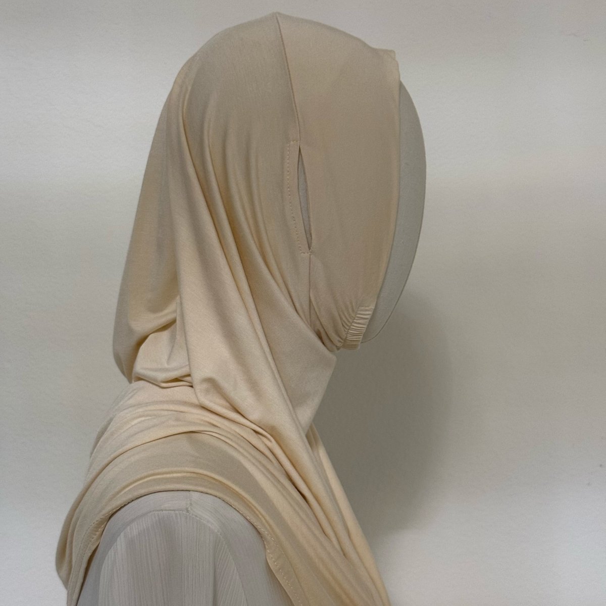 Stretch-Fit Instant Hijab — Coton Modal, Compatible avec Écouteurs (MH224)