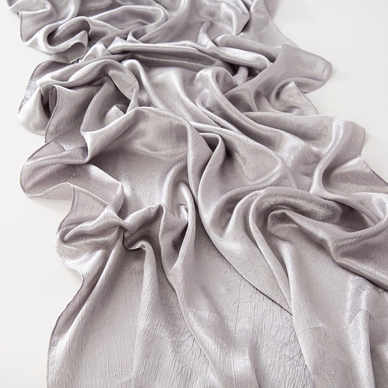 MH065 Satin Imitation Soie Froissé Brillant Écorce