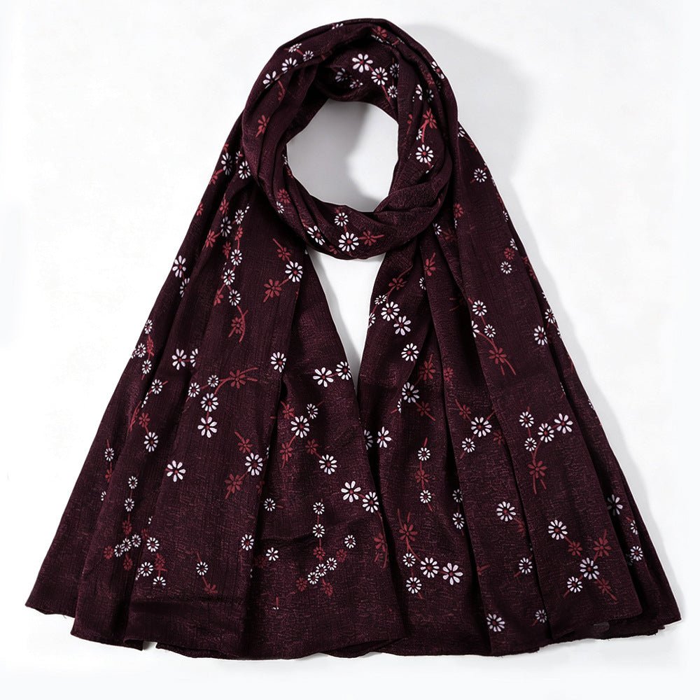 Foulard Hijab Imprimé Fleurs de Marguerite Scintillant (MH245)