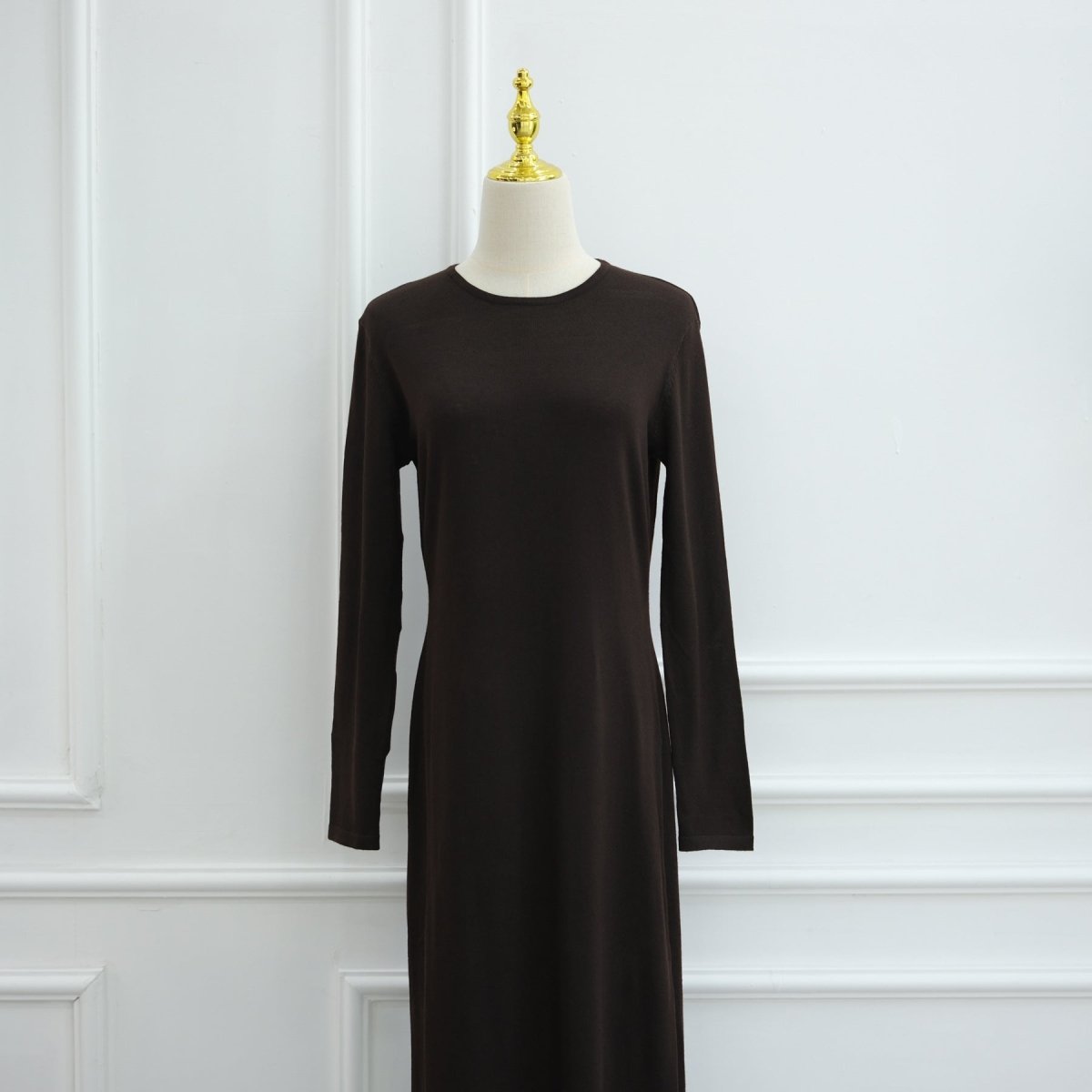 Cardigan Abaya en Maille Ajourée avec Ceinture à la Taille (MOA315)