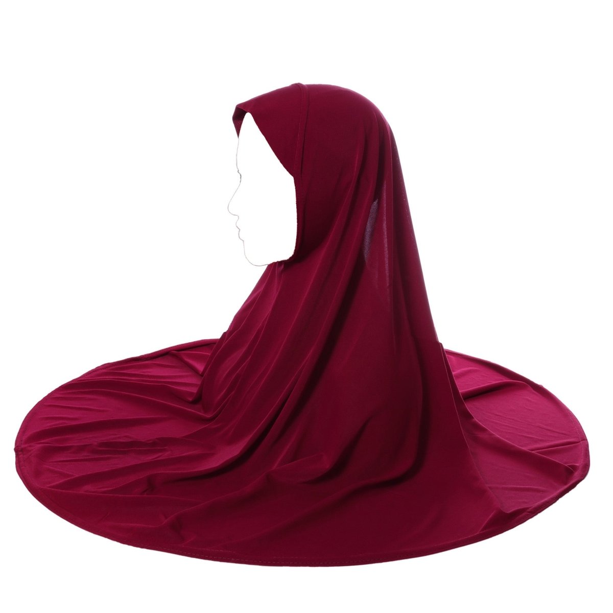 Hijab Khimar en Lin Cristal à Bord Arrondi (MK028)