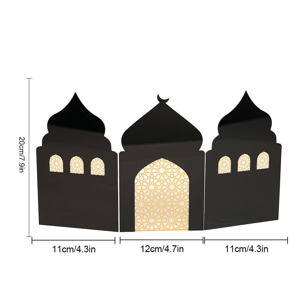 Paravent Pliant en Acrylique Islamique à Motif Ajouré - Décoration de Bureau (MAC402)