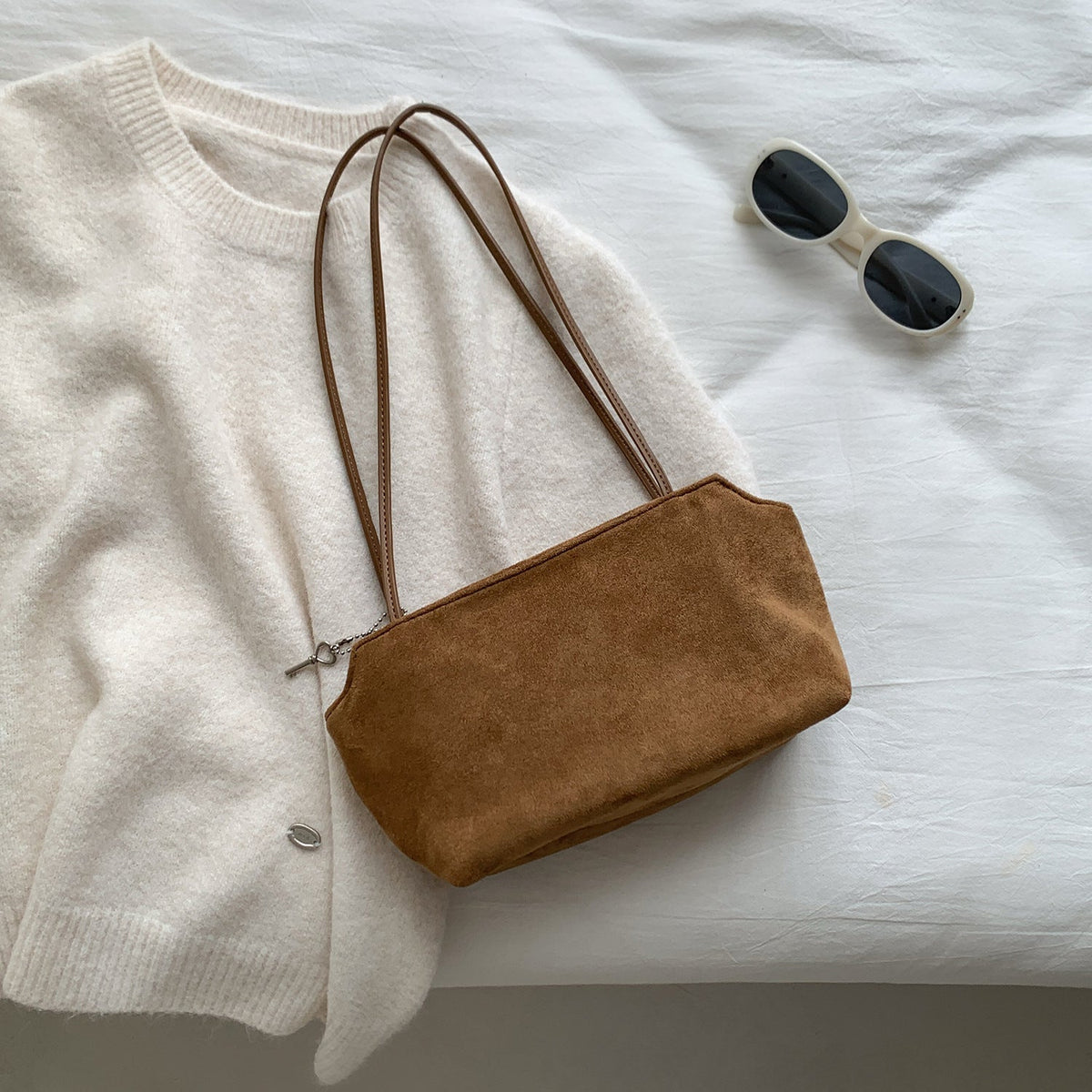 Sac à bandoulière petite taille aspect suède (MAC475)