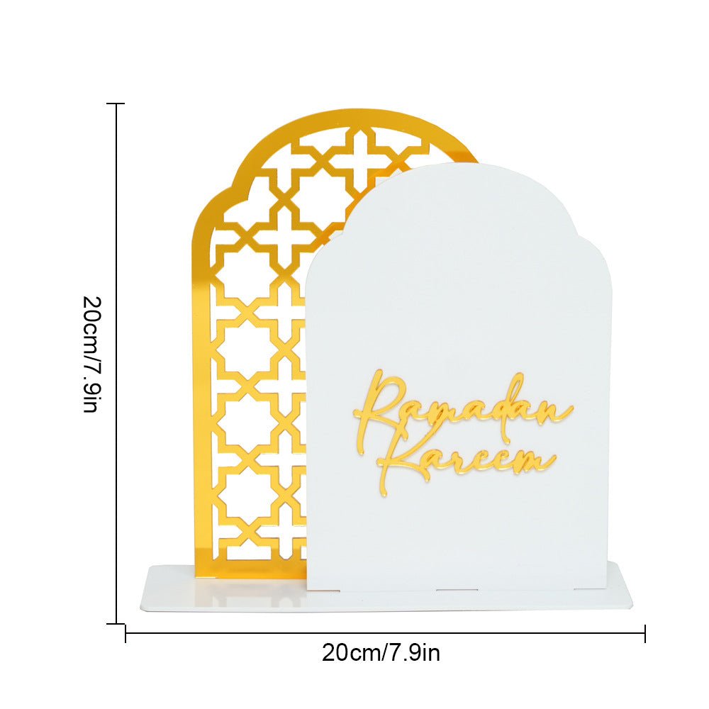 Décoration de Table en Acrylique à Motif Islamique Ajouré (MAC404)