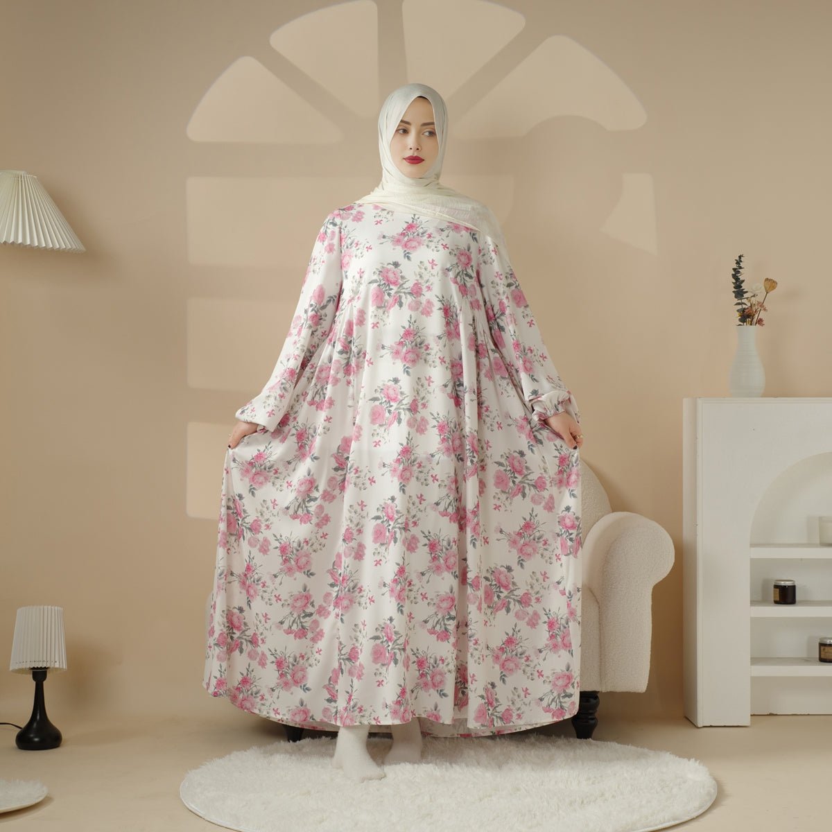 Abaya Réversible Imprimée (MA082)