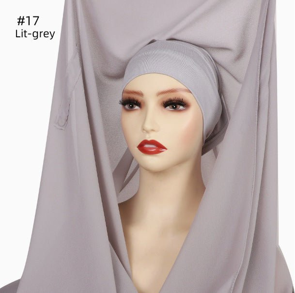 Hijab Instant en Mousseline Magnétique | Foulard Carré Facile à Porter, Antidérapant, avec Fermeture Magnétique (MH152)