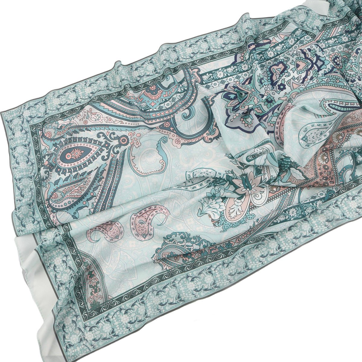 Écharpe Hijab en Mousseline Imprimée Élégante, Style Bohème, Respirante, Protection Solaire (MH136)
