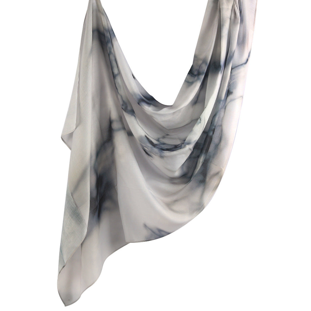 Foulard Hijab Élégant à Imprimé Marbré Aquarelle (MH178)