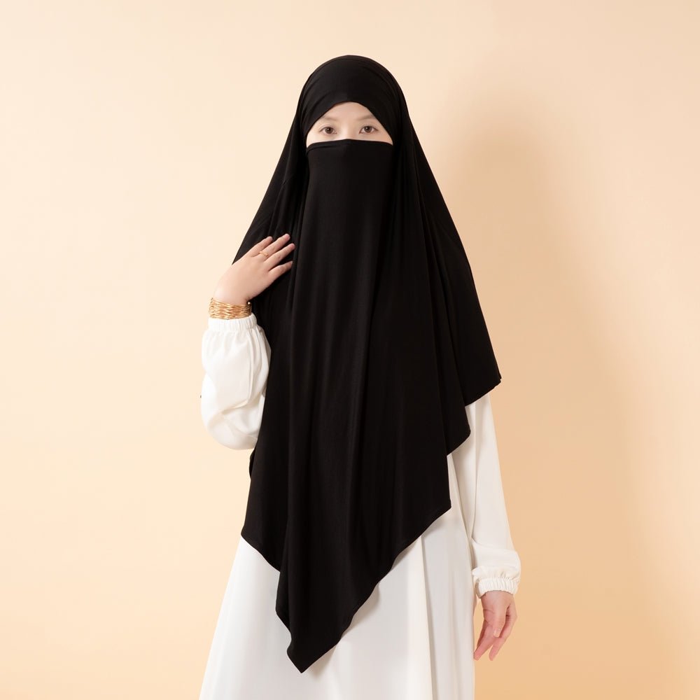 Khimar Premium en Lenzing™ Modal avec voile facial intégré (MK029)