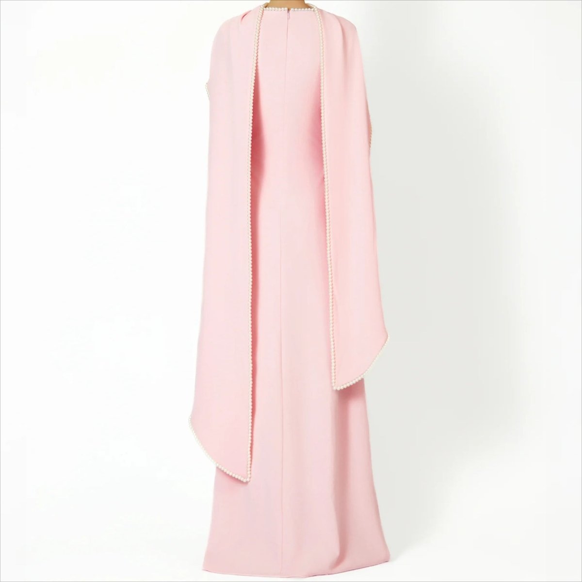 Robe de soirée élégante à manches cape ornée de perles (MA337)