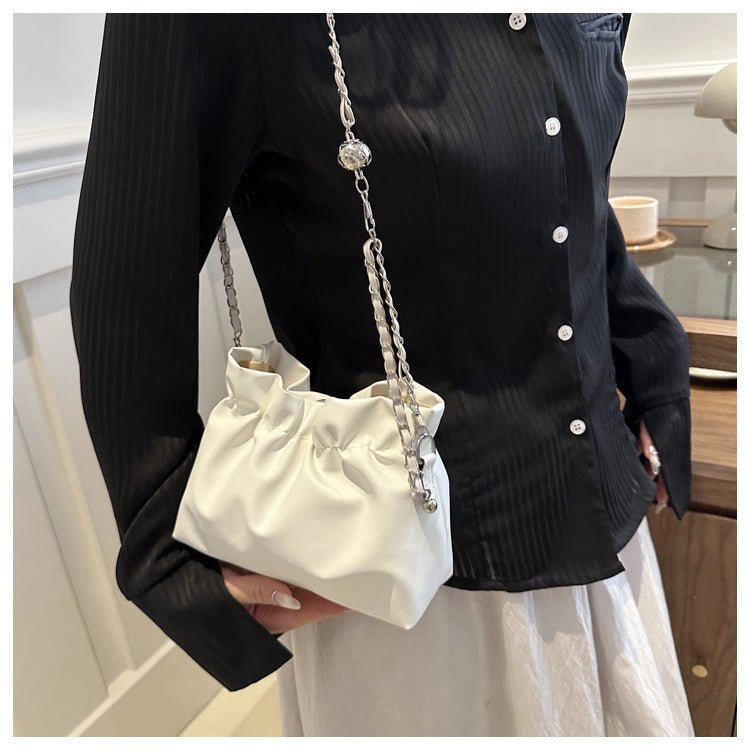 Sac Pleated Cloud à bandoulière avec chaîne, polyvalent (MAC201)