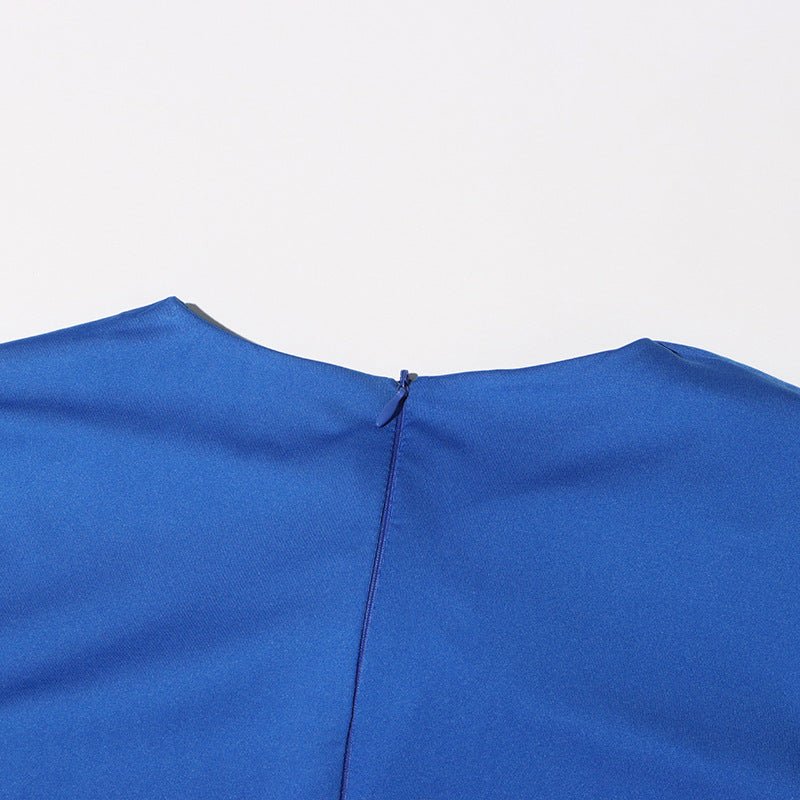 Robe Drapée avec Broches Bijoux (MS347)