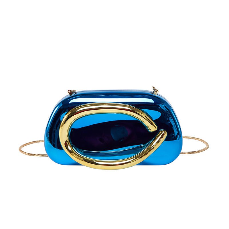 Pochette de soirée en acrylique | Sac de fête avec poignée métallique et chaîne (MAC354)