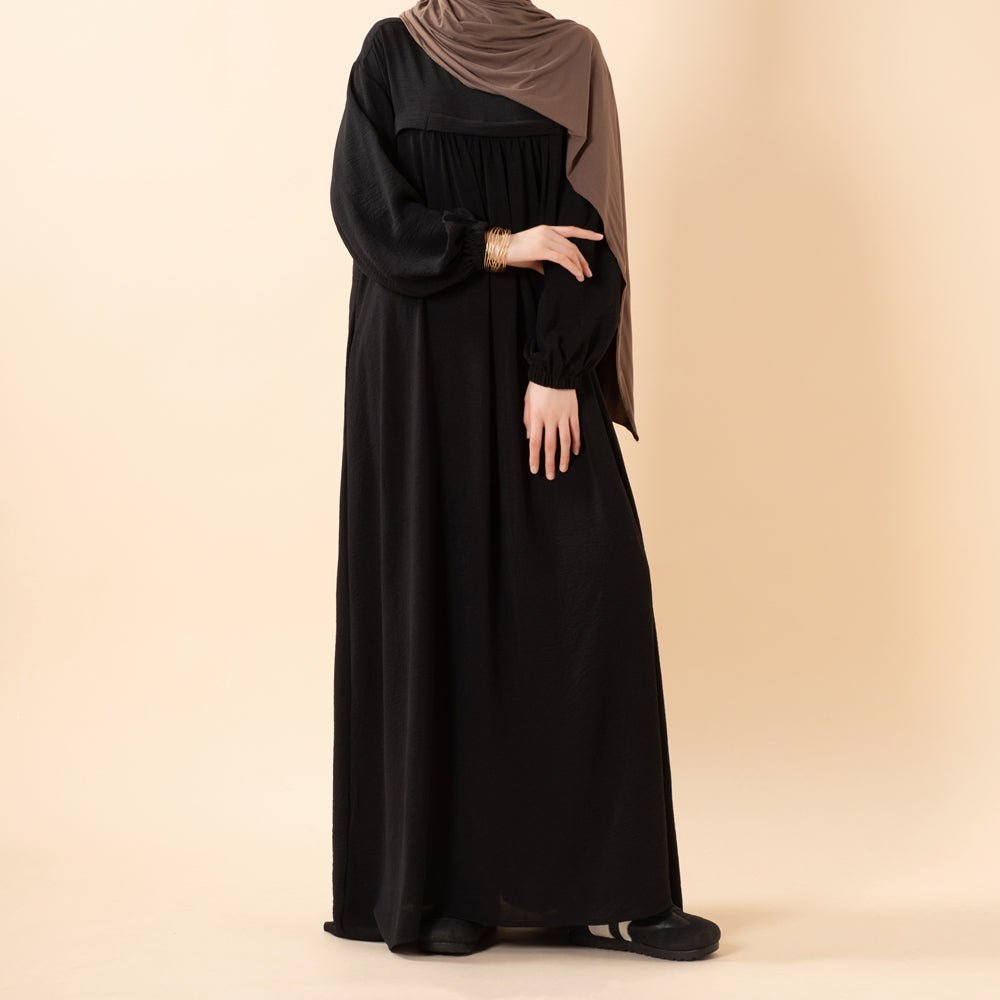 Abaya en crêpe avec poches sécurisées pour Omra (MA386)