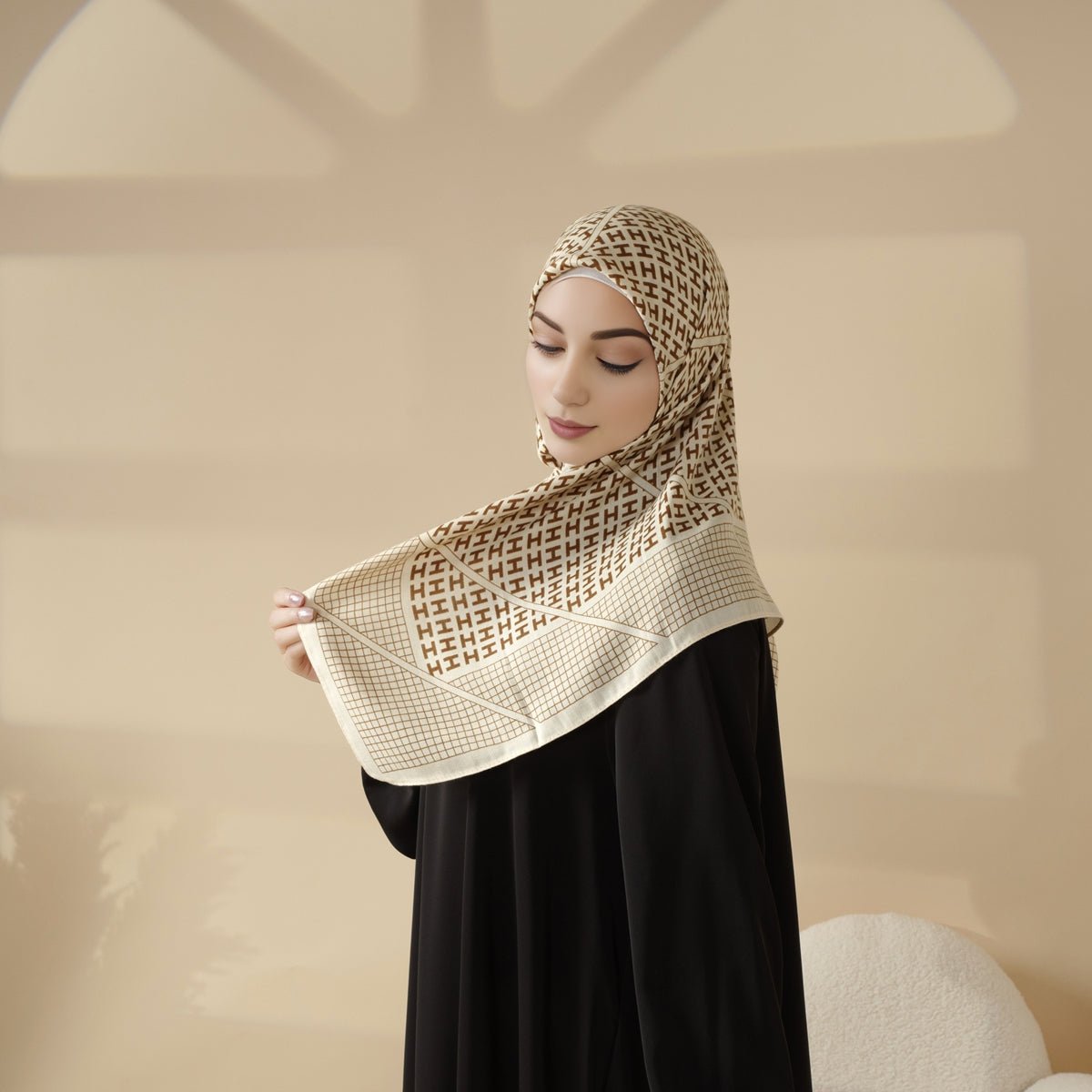 Foulard Carré Hijab en Cachemire Synthétique (MH091)