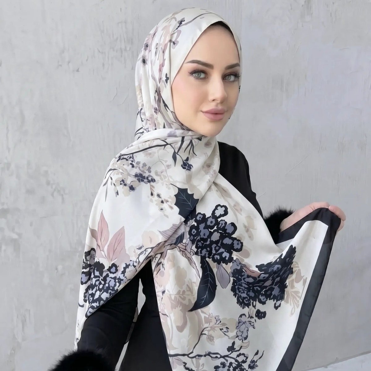 Écharpe hijab imprimée (MH239)