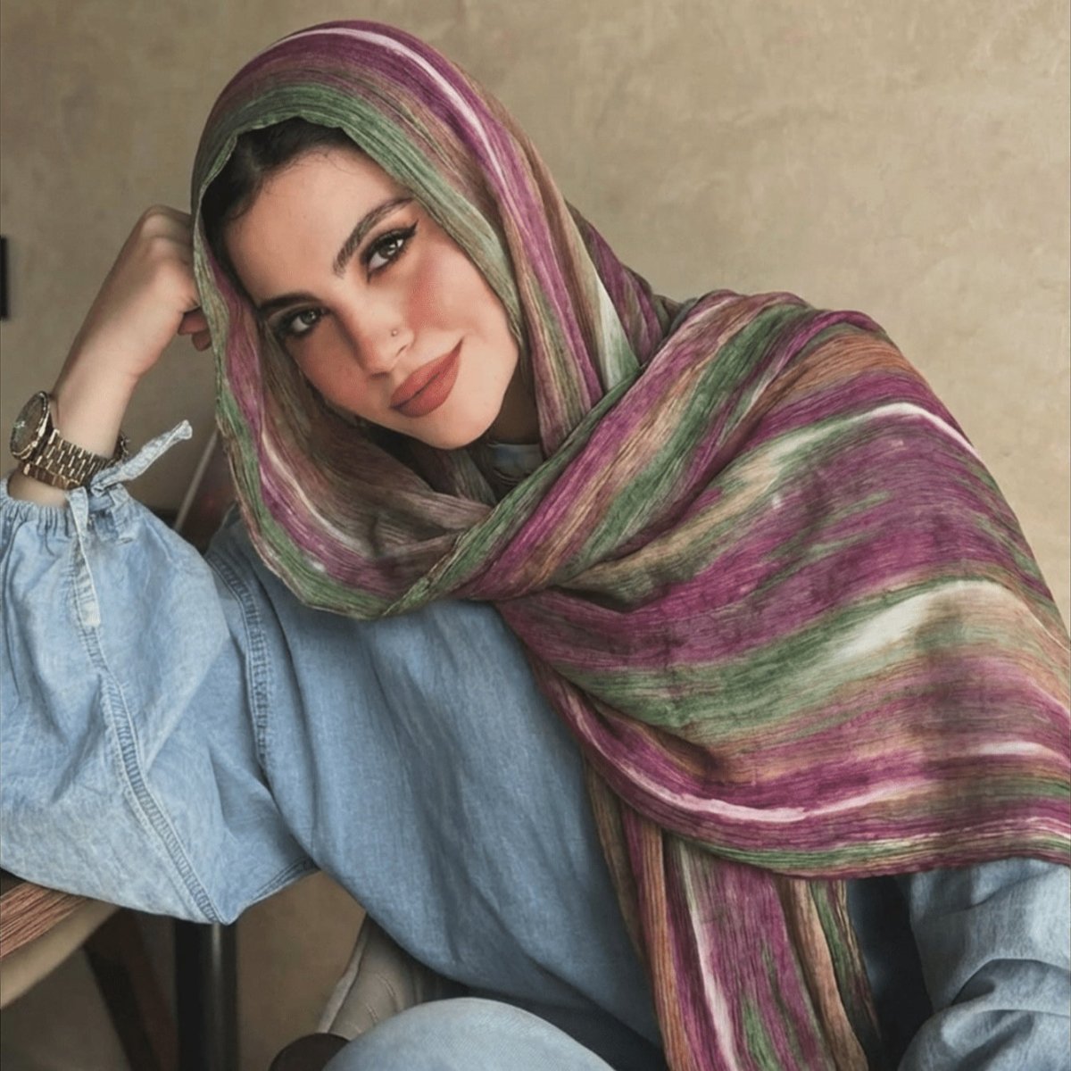 Écharpe Tie-Dye Dégradé en Rayonne | Hijab Dégradé en Rayonne (MH216)