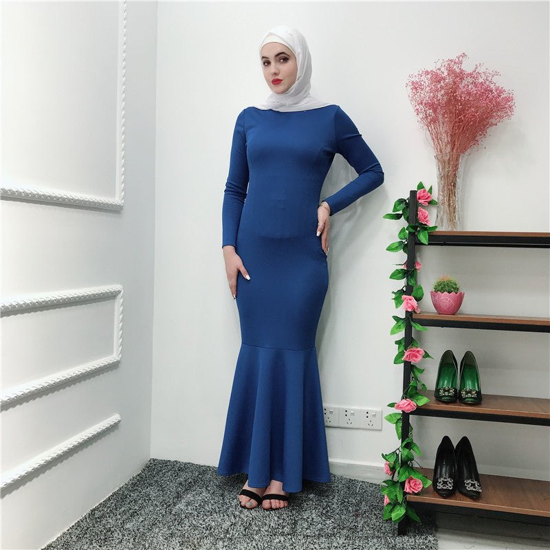 Robe longue extensible avec ourlet sirène (MS457)