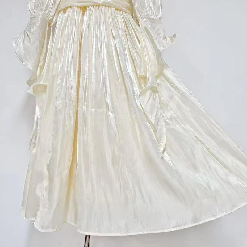 Robe de soirée froncée à col montant (MS221)