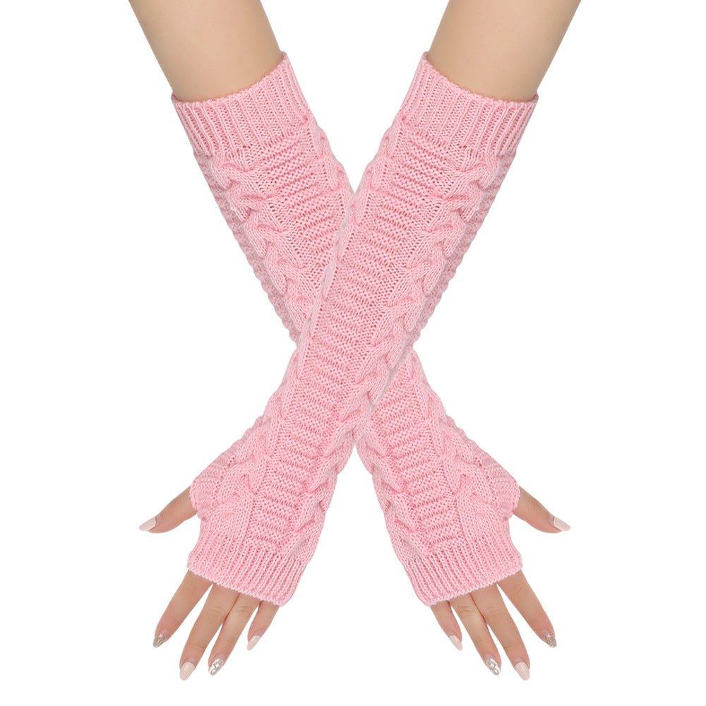 Manchettes chauffe-bras en tricot torsadé douillet (MAC310)