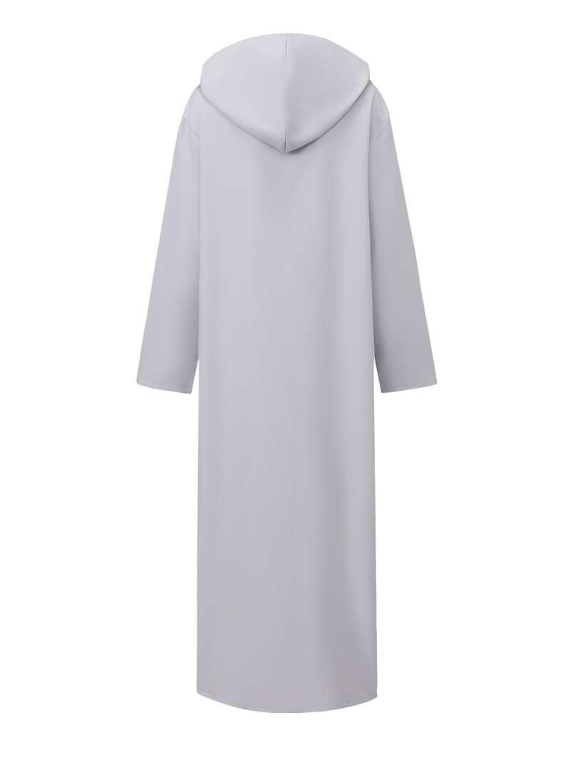Robe Thobe Musulmane Modeste Longue à Capuche Noire Premium pour Homme (MT029)