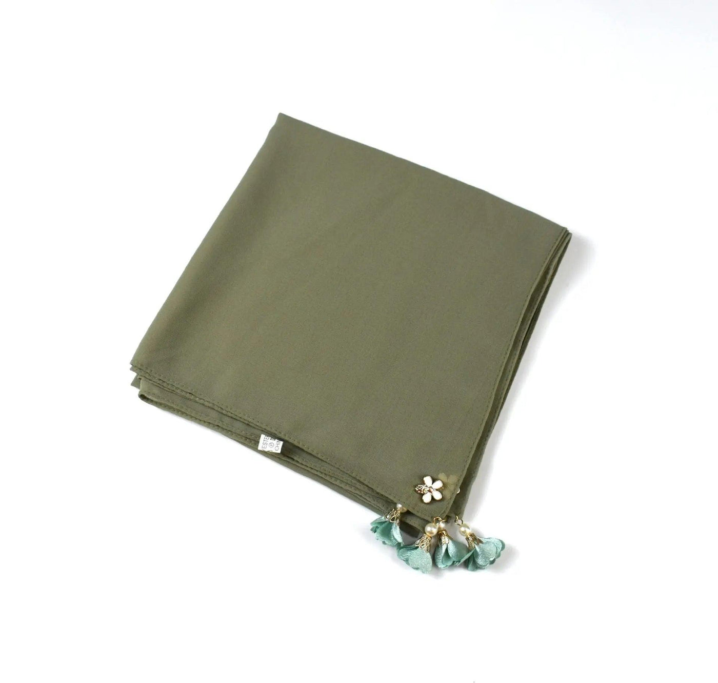 Foulard hijab carré en mousseline de perles (MH030)