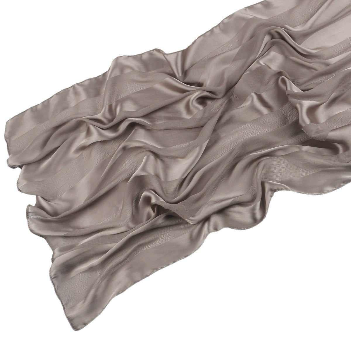 Hijab en Mousseline Crinkle Rayée à Texture Organique (MH143)