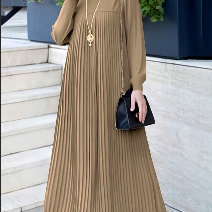 Abaya plissée unie et simple (MA094)