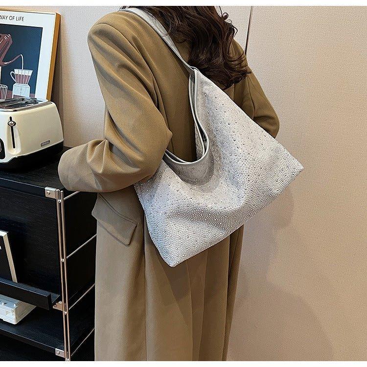 Sac fourre-tout MAC142 tendance à bandoulière orné de strass brillants