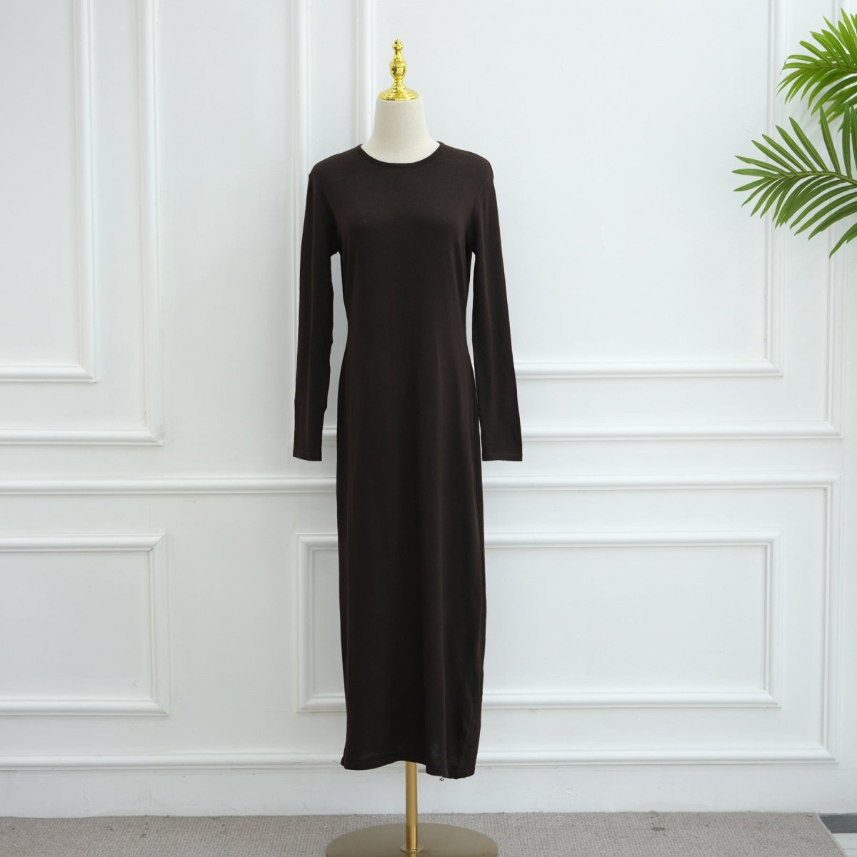 Cardigan Abaya en Maille Ajourée avec Ceinture à la Taille (MOA315)