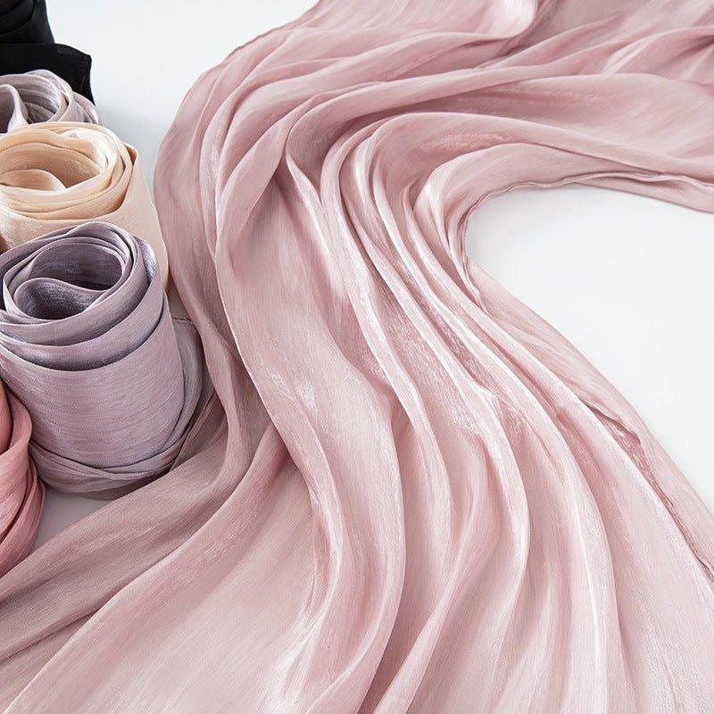 Hijab Long en Satin Uni Fin Couleur Unie (MH051)