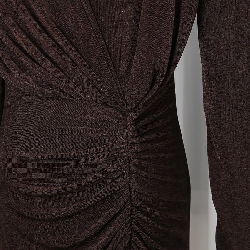 Robe moulante élégante à manches longues (MS323)