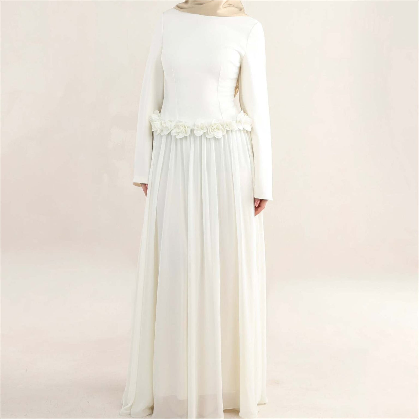 Robe Maxi Ajustée à la Taille 3D Rose(MS515)