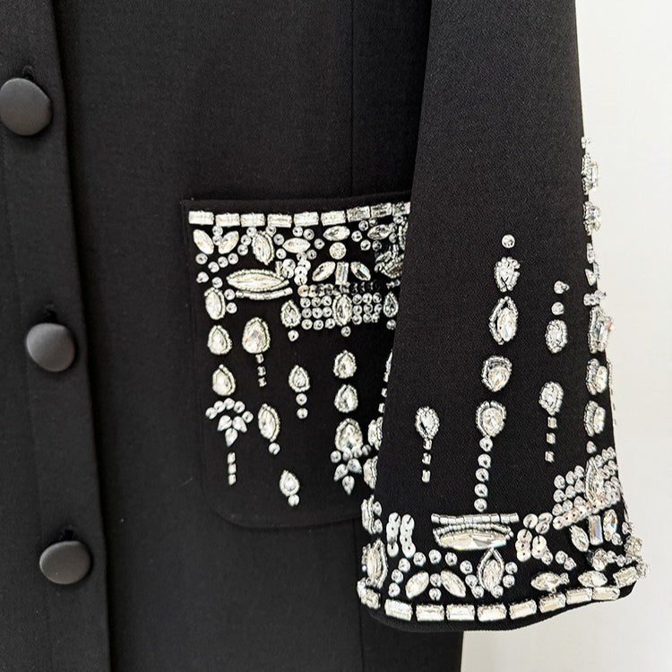 Robe de soirée blazer ornée de cristaux (MS300)