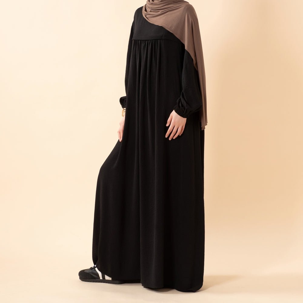 Abaya en crêpe avec poches sécurisées pour Omra (MA386)
