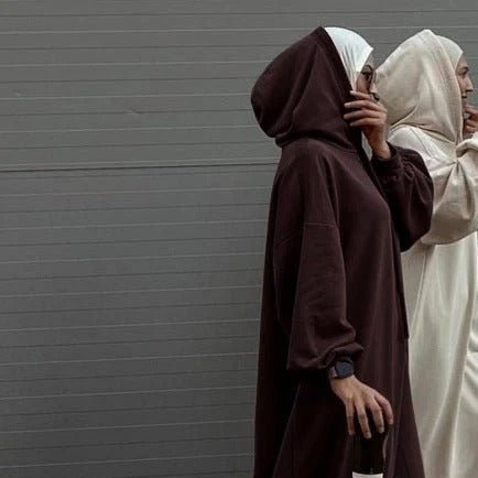 Abaya Sweat à Capuche | Abaya Hoodie avec Poches (MA125)