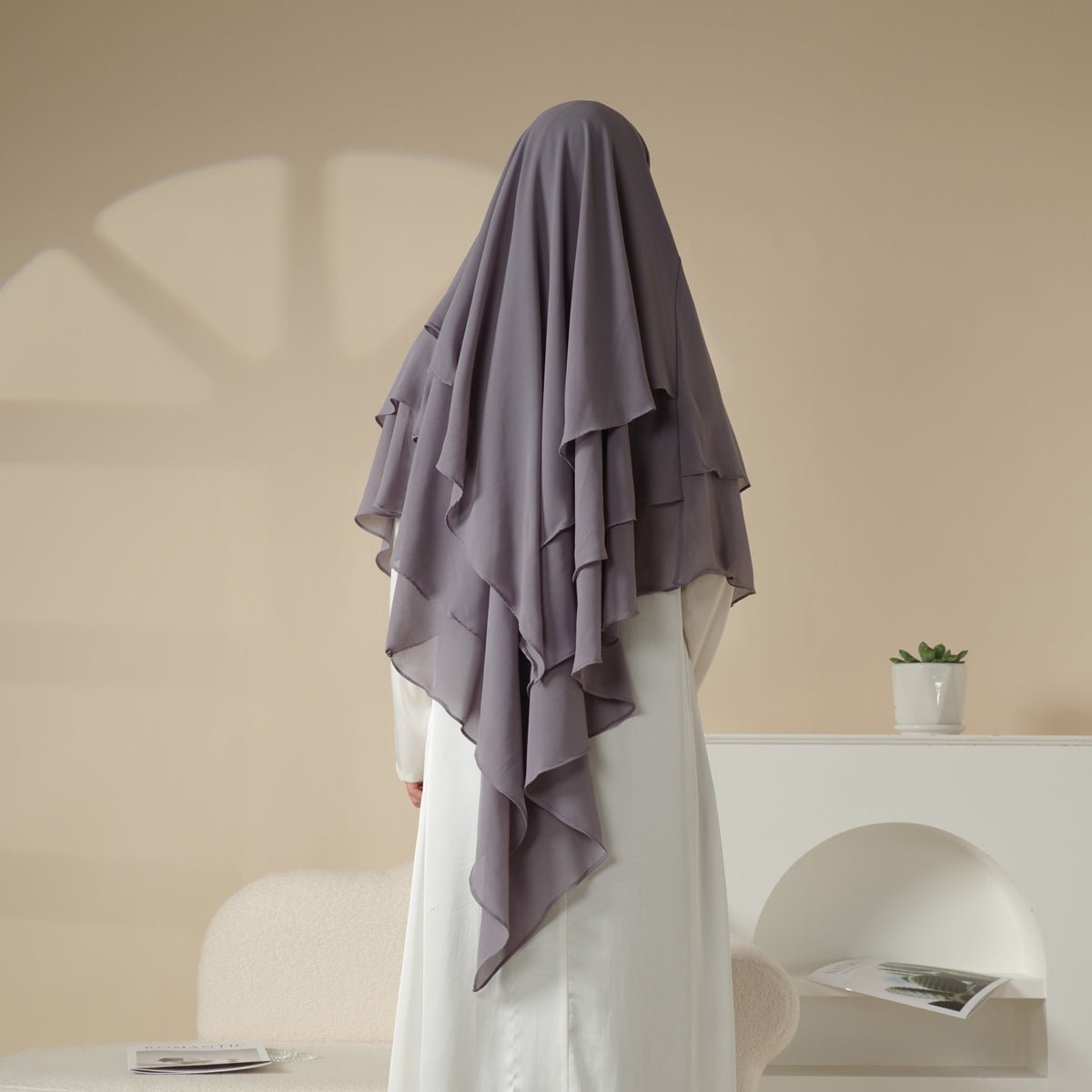 MK017 Foulard Khimar Long 3 Couches