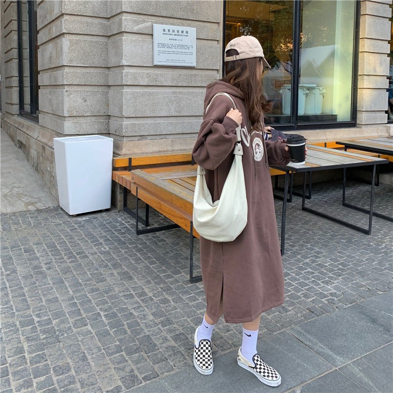 Sweat à capuche long, coupe ample et slim (MS074)